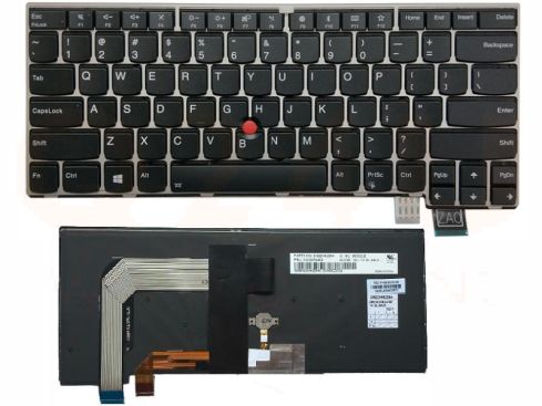 Lenovo Thinkpad 13nd T460s T470s laptop toetsenbord, US - zwart - zonder licht - zilver frame