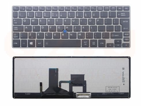 Toshiba Portege Z30 Z30-A Z30T Z30T-A laptop toetsenbord, US - zwart - met licht en pointer - lange kabel