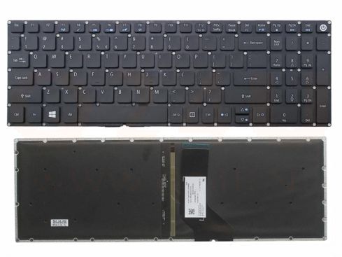 Acer Aspire E5-522 E5-573 E5-722 E5-773 laptop toetsenbord, US - zwart - met licht