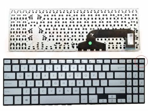 Asus X507 Y5000 series laptop toetsenbord, US - zilver - zonder licht