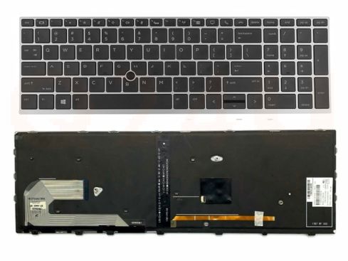 Hp Elitebook 855 850 755 750 G5 series laptop toetsenbord, US - zwart - met licht en pointer