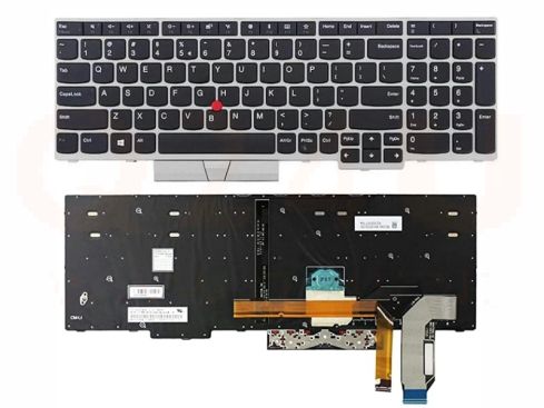 Lenovo Thinkpad E580 L580 T590 E590 series laptop toetsenbord, US - zwart - licht - zilver frame