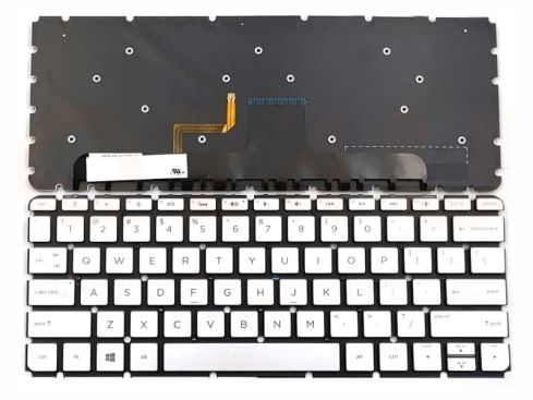 HP Envy 13-AB 13T-AM Series US toetsenbord, zilver met licht - V154726BS1