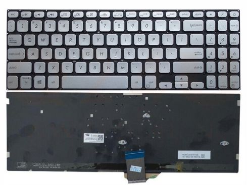 Asus S5300 Y5100 X530 VivoBook S15 K530 series US toetsenbord - met licht - zilver