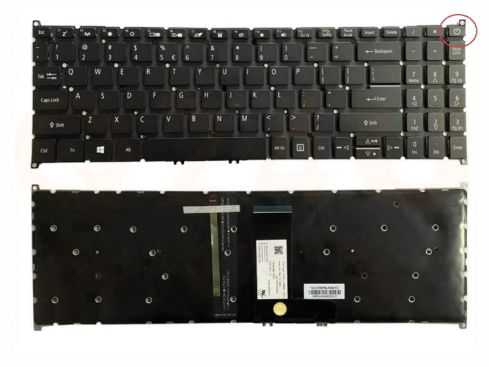 Acer Aspire A317-51 A715-74 series laptop toetsenbord US qwerty, met licht