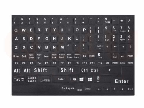 Toetsenbord US qwerty stickers - uitgebreid
