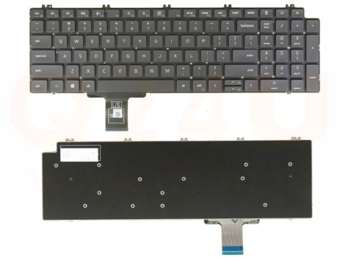 Dell Precision 15 7550, 17 7760 US qwery toetsenbord, licht, zwart - 01WYH2