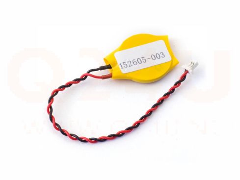 Bios batterij, CR2032 met kabel - twee pin 3 volt