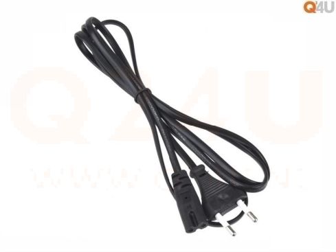 Netsnoer, 2 aderig, zwart, 1.5m