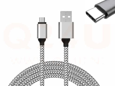 USB-C naar USB 3.1 kabel - zilver - versterkte kabel 1 meter