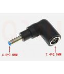 DC 7.4 x 5.0 mm naar 4.5 x 3.0 mm adapter voor HP