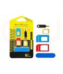 5 in 1 Metalen Nano SIM kaart converter naar Micro of Normaal
